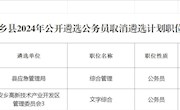 关于调整2024年安乡县公开遴选公务员部分职位计划的公告